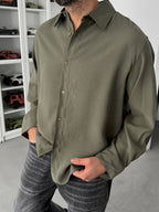 Green Tencel Oversize Shirt JJ-102