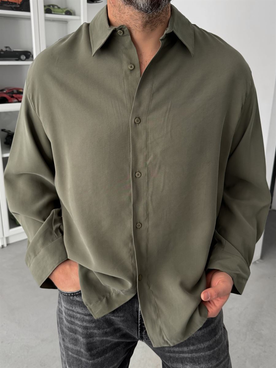 Green Tencel Oversize Shirt JJ-102