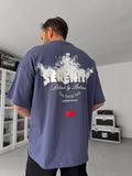Blue Serenity Print Oversize T-Shirt JJ-131