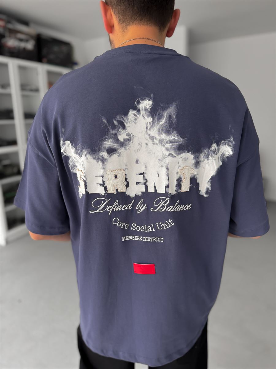 Blue Serenity Print Oversize T-Shirt JJ-131