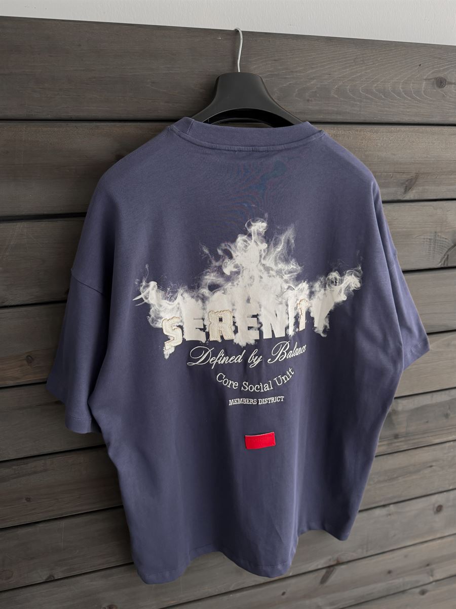 Blue Serenity Print Oversize T-Shirt JJ-131