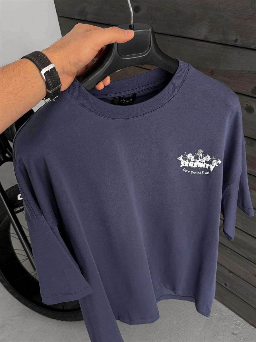 Blue Serenity Print Oversize T-Shirt JJ-131