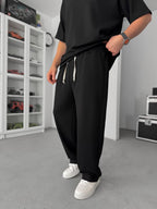 Black Modal Fabric Baggy Sweatpants JJ-137