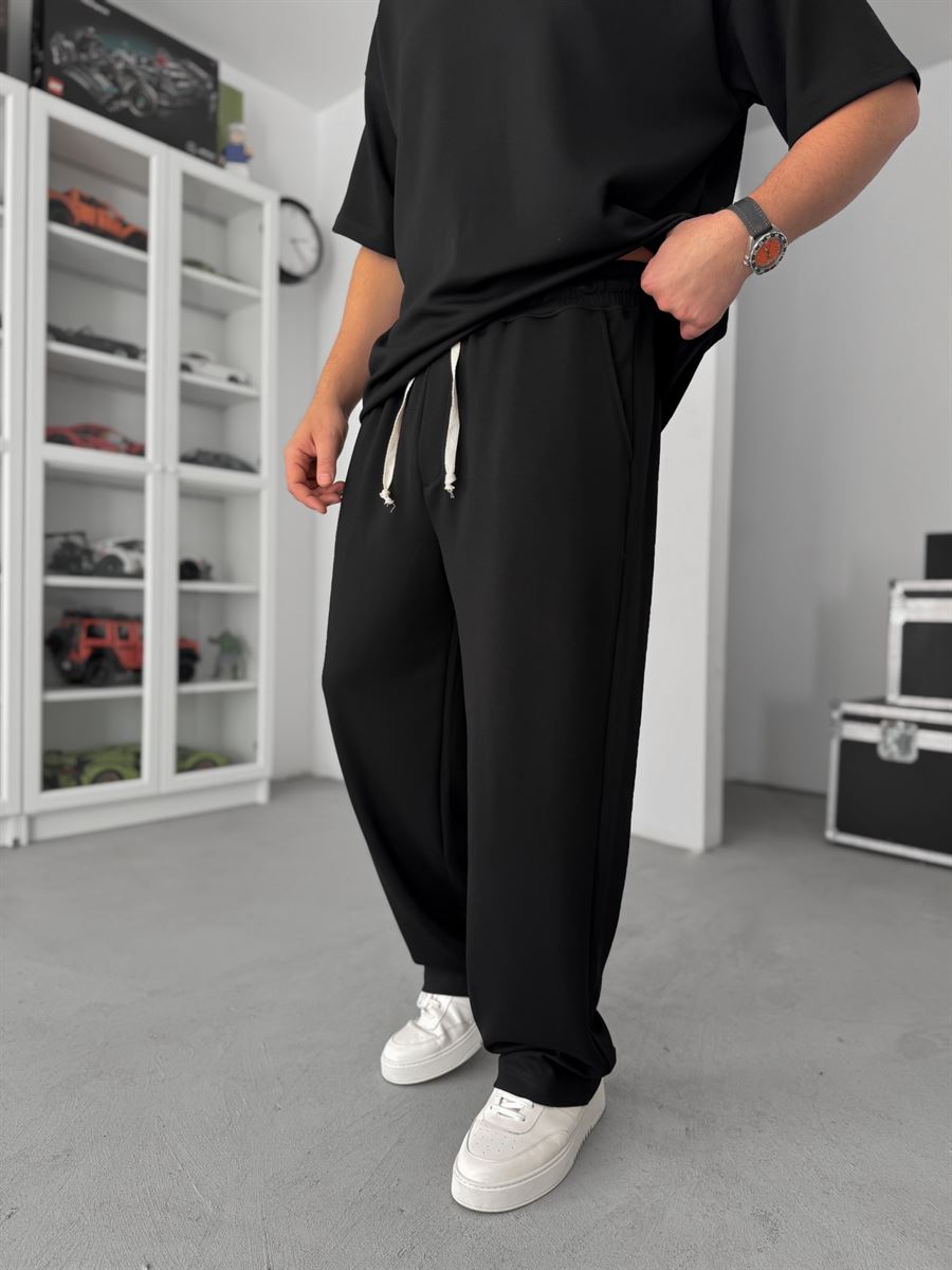 Black Modal Fabric Baggy Sweatpants JJ-137