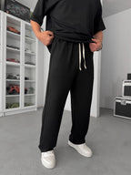 Black Modal Fabric Baggy Sweatpants JJ-137