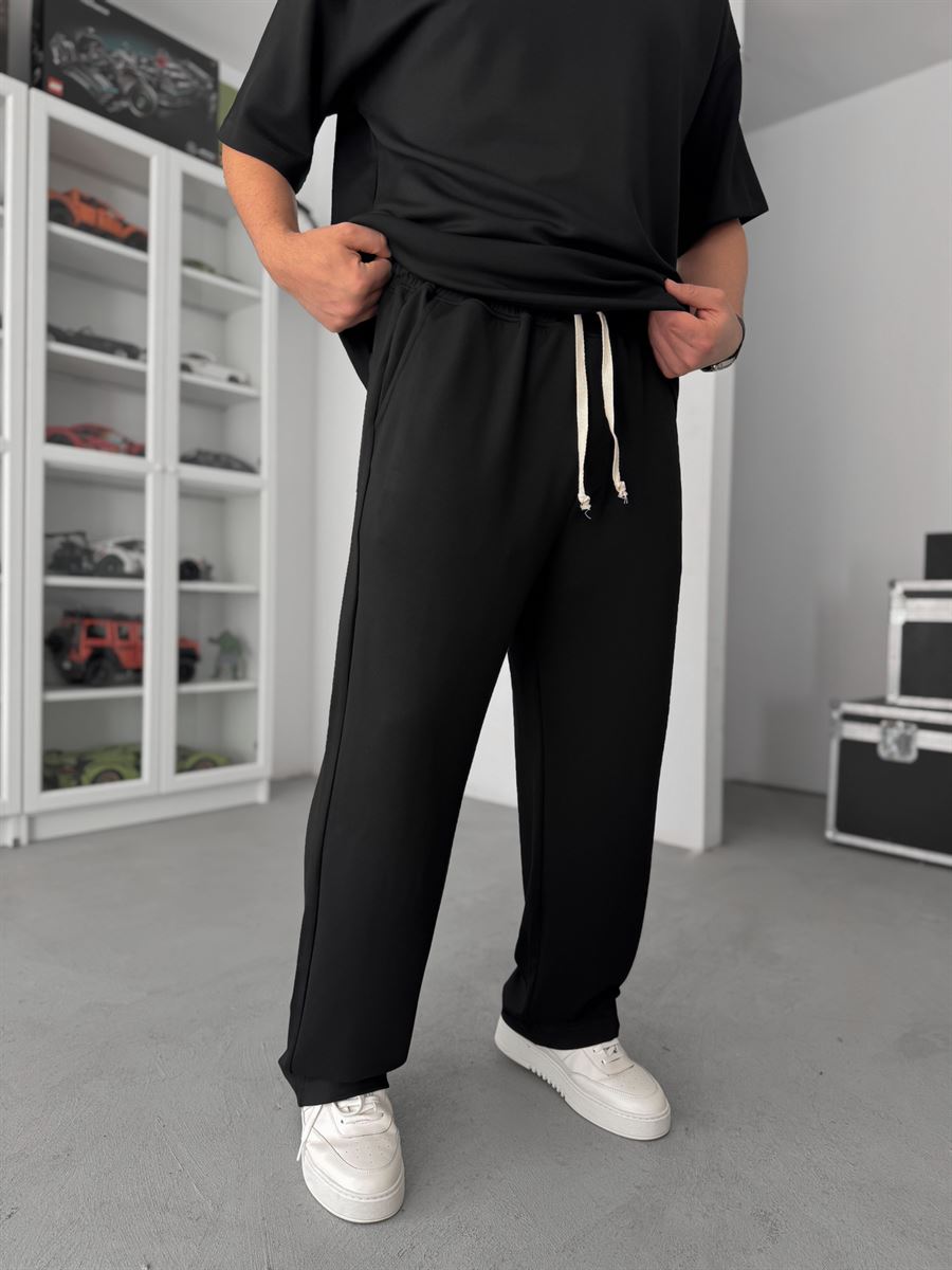 Black Modal Fabric Baggy Sweatpants JJ-137