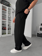 Black Modal Fabric Baggy Sweatpants JJ-137