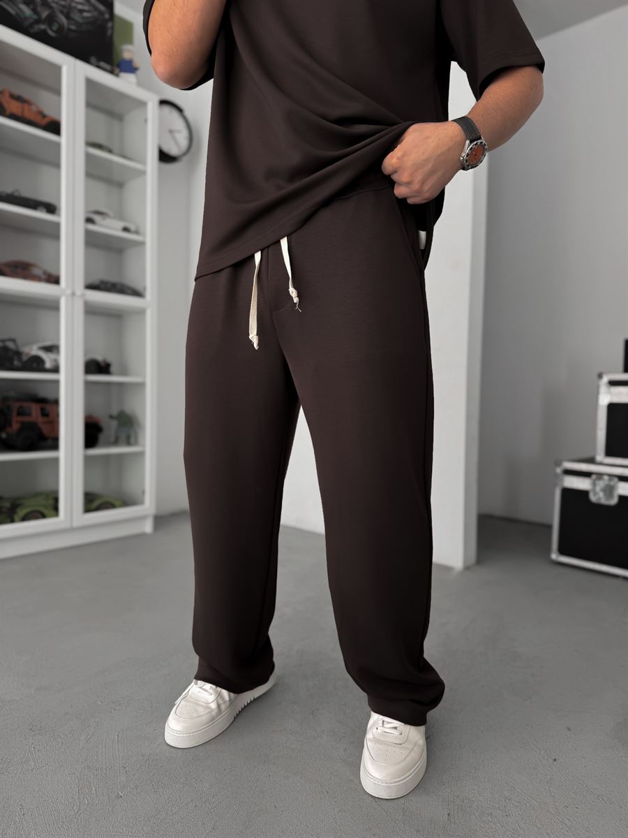 Coffee Modal Fabric Baggy Sweatpants JJ-137