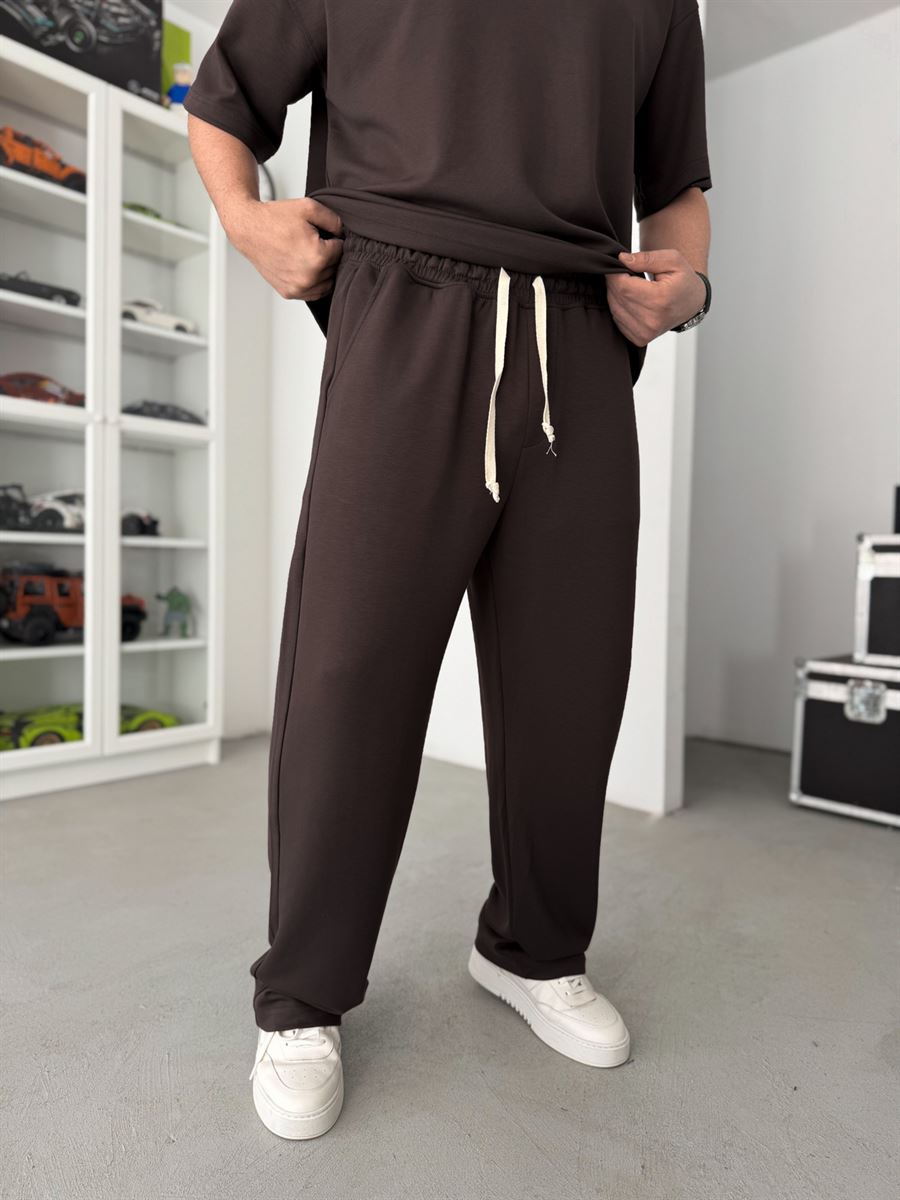 Coffee Modal Fabric Baggy Sweatpants JJ-137