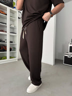 Coffee Modal Fabric Baggy Sweatpants JJ-137