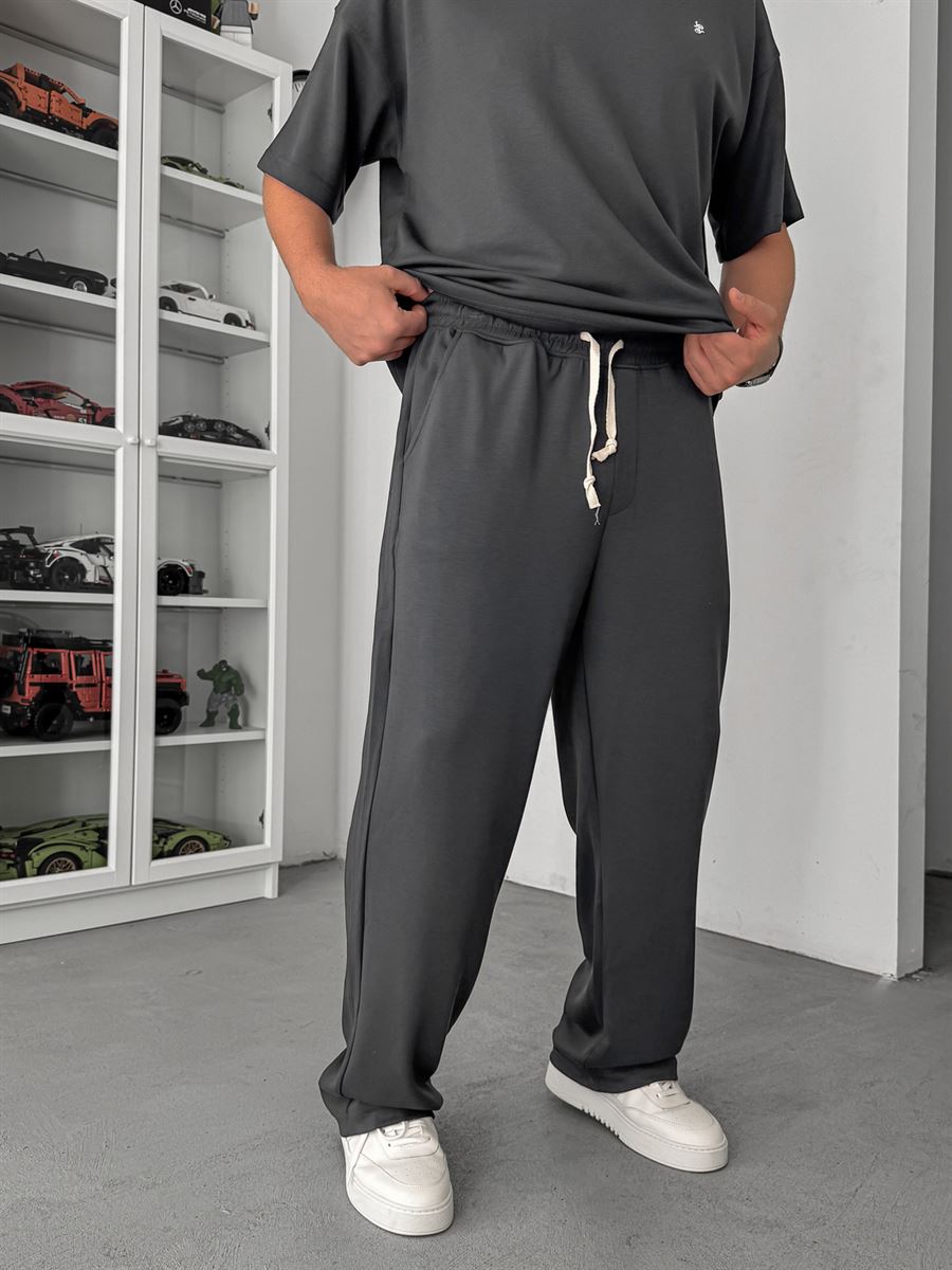 Anthracite Modal Fabric Baggy Sweatpants JJ-137