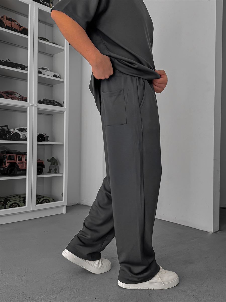 Anthracite Modal Fabric Baggy Sweatpants JJ-137