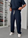Navy Blue Modal Fabric Baggy Sweatpants JJ-137