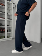 Navy Blue Modal Fabric Baggy Sweatpants JJ-137