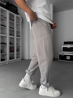 Ice Grey Stopper Leg Baggy Sweatpants JJ-711