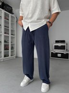 Navy Washed Lycra Baggy Pants JJ-139