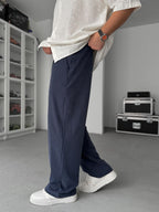Navy Washed Lycra Baggy Pants JJ-139