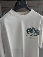 White Broken Vincent Embossed Oversize T-Shirt SW-5058