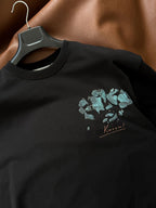 Black Broken Vincent Embossed Oversize T-Shirt SW-5058