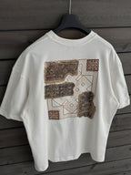 White Oversize T-Shirt with Woven Back Detail SW-5126