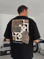 Black Oversize T-Shirt with Woven Back Detail SW-5126