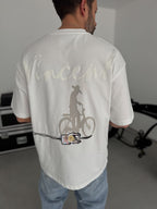 White Vincent Embroidered Oversize T-Shirt SW-5073