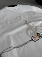 White Vincent Embroidered Oversize T-Shirt SW-5073