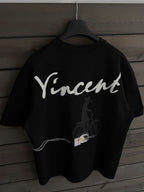 Black Vincent Embroidered Oversize T-Shirt SW-5073