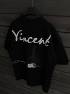 Black Vincent Embroidered Oversize T-Shirt SW-5073