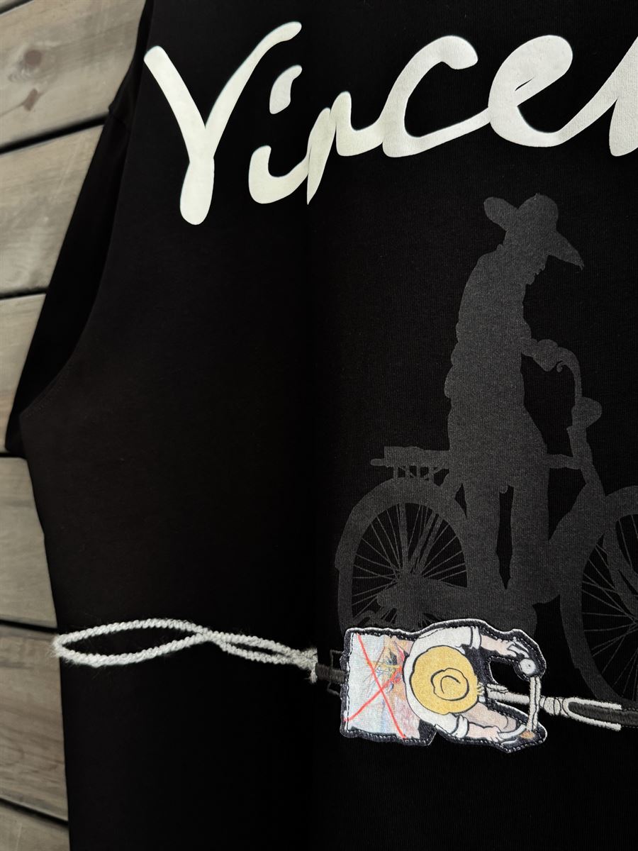 Black Vincent Embroidered Oversize T-Shirt SW-5073