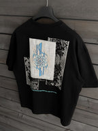 Black Oversize T-Shirt with Back Motif Patch SW-5075
