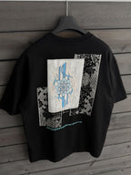 Black Oversize T-Shirt with Back Motif Patch SW-5075