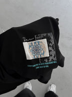 Black Oversize T-Shirt with Back Motif Patch SW-5075