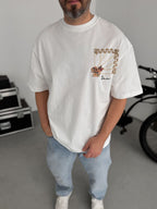 White Back Knitted Framed Oversize T-Shirt SW-5063