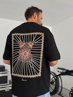 Black Back Mesh Framed Oversize T-Shirt SW-5063