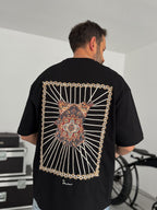 Black Back Mesh Framed Oversize T-Shirt SW-5063