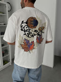 White Leaf Patch Oversize T-Shirt SW-5118