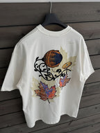 White Leaf Patch Oversize T-Shirt SW-5118
