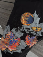 Black Leaf Patch Oversize T-Shirt SW-5118