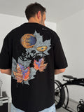 Black Leaf Patch Oversize T-Shirt SW-5118