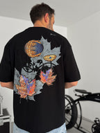 Black Leaf Patch Oversize T-Shirt SW-5118