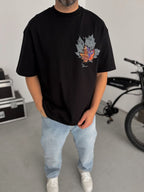 Black Leaf Patch Oversize T-Shirt SW-5118