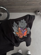 Black Leaf Patch Oversize T-Shirt SW-5118