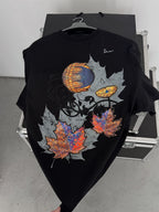 Black Leaf Patch Oversize T-Shirt SW-5118