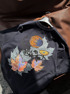 Navy Blue Leaf Patch Oversize T-Shirt SW-5118
