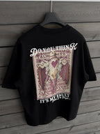 Black Think Back Embossed Oversize T-Shirt TW-1044