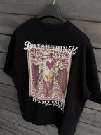 Black Think Back Embossed Oversize T-Shirt TW-1044