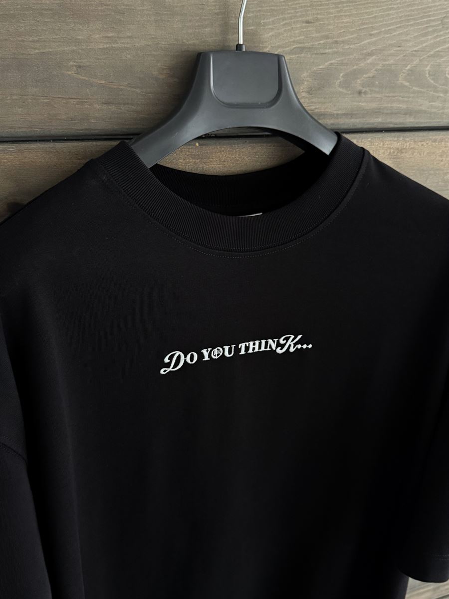 Black Think Back Embossed Oversize T-Shirt TW-1044