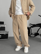 Beige Washed Baggy Pants TW-1040