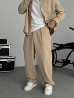 Beige Washed Baggy Pants TW-1040